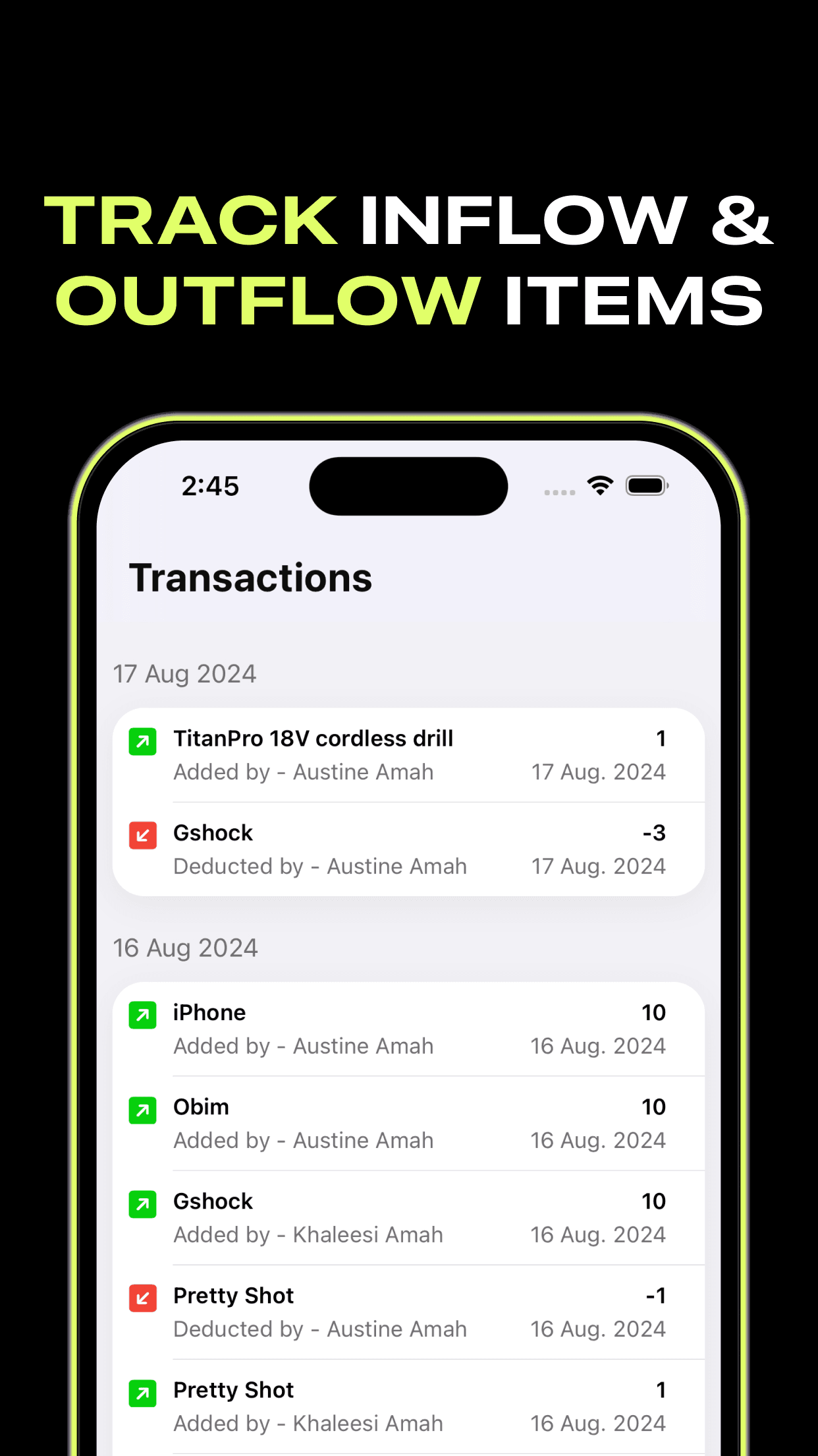 TRAIL transactions log, the audit trail a spreadsheet can't give you